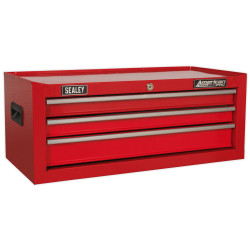 Sealey AP223 Mid-Box 3 Drawer with Ball Bearing Slides - Red