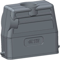 Housing, size HA16, die-cast aluminum, M25, angled/straight, clip locking, IP65, T1349160125-000