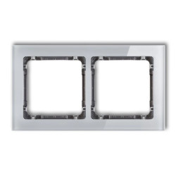 DECO Ramka podwójna - efekt szkła (ramka: szara spód: grafitowy) szary 15-11-DRS-2