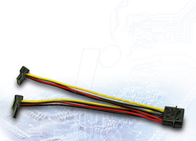 88885307 2x SATA 15-pin female connectors &gt; Molex 4-pin male connector, 1