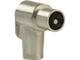 Wtyk antenowy IEC TV nakręcany kątowy TELMOR na przewód RG6