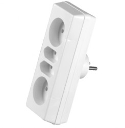 Rozgałeźnik wtyczkowy 2x2P + 2xEuro biały R-462