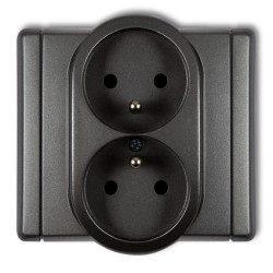 FLEXI Gniazdo podwójne z/u grafitowy 11FGP-2zp