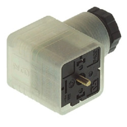 Złącze zaworowe wtyczka A 18mm żeńskie 3-pinowy 2A GDML 2016 GB 1 LED 24 schwarz
