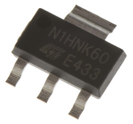 MOSFET N-kanałowy 400 mA SOT-223 600 V SMD Pojedynczy 3.3 W 8,5 oma