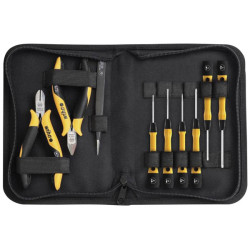 Wiha 43994 Tool Set ESD Pliers, Screwdriver, Tweezers, 10-pcs. incl. Tool Pouch