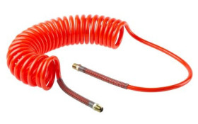 Przewód pneumatyczny spiralny 4m Czerwony, PUR, BSPT 1/4i148 męskie RS PRO