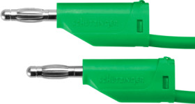 Measuring lead with (4 mm plug, spring-loaded, straight) to (4 mm plug, spring-loaded, straight), 500 mm, green, PVC, 1.0 mm², C
