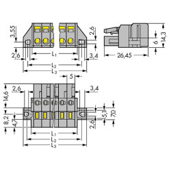 WAGO 231-119/031-000 Female Panel Fixing Flanges 19P Pitch 5mm0