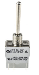 Przełącznik (Wł.)-wył.-(wł.) średnica wycięcia 12.5mm DPDT APEM Montaż panelowy długość przełącznika 40mm