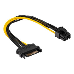 Adapter z kablem Akyga AK-CA-30 SATA (m) / PCI-E 6 pin (f) 15cm