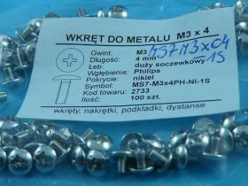 MS7 M3x04 PH-NI WKRĘT DO MET.DUŻY SOCZE