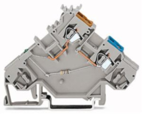 3-wire initiator supply terminal, spring-clamp connection, 0.08-2.5 mm², 2 pole, 20 A, gray, 280-564/281-483
