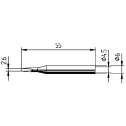 Ersa 0162KD/SB Soldering Tip Chisel-Shaped 2.60mm 1pc