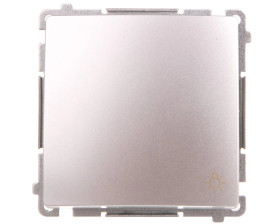 Simon Basic Przycisk światło 10AX 250V, szybkozłącza, srebrny mat BMS1.01/43