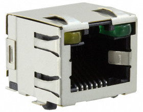 Złącze RJ45 Żeński Złącze RJ45 Montaż na płytce drukowanej Cat5 TE Connectivity, 90° 8-żyłowe