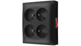 Simon Aquaclick Gniazdo Ip20, 4-Krotne Z Uziem., Z Wbudowanym Wyłącznikiem...