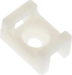 Mocowanie opaski kablowej, 15mm x 10 mm, kolor: Biały, 250-szt., -45→ +85 C., RS PRO