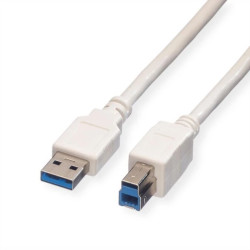Kabel VALUE USB 3.2 Gen 1, typ A-B, biały, 0,8 m