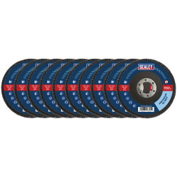 Sealey FD1154010 115mm Zirconium Flap Discs 40Grit 22mm Bore - Pack of 10