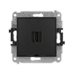 ICON Mechanizm gniazda pojedynczego HDMI 2.1, 8K, bez pola opisowego czarny mat 12IHDMIBO-5