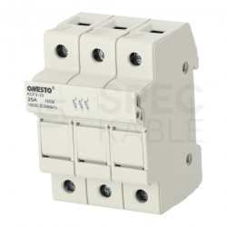 Podstawa bezpiecznikowa 25A 3-biegunowa 3P (1000V DC) 3-modułowa na wkładki 10x38mm ONESTO
