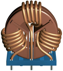 Dławik sieciowy 1,5 mH 20A Promieniowe -30 → +50% Wtyczka PC 4.2mΩ Rdc rdzeń ferrytowy