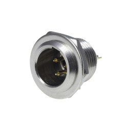 Złącze XLR 3 -pinowe Montaż na panelu Złącze miniaturowe XLR Męski Srebrny