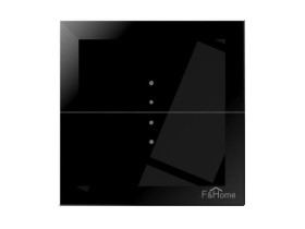 Szklany przycisk dotykowy 1-przyciskowy do instalacji tradycyjnych 230V z odbiornikami dużej mocy czarny GS1-AC-R-B F&F FILIPOWS