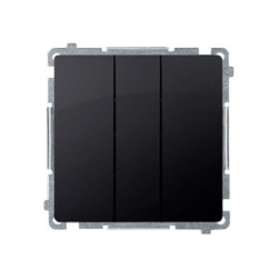 Simon Basic Łącznik potrójny z podświetleniem LED (moduł) 10AX, 250V~, szybkozłącza grafit matowy BMW31L.01/28