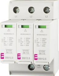 Ogranicznik przepięć typ T1+T2 (B+C) ETITEC SM T12 300/12,5 3+0 kombinowany (warystor+iskiernik) TN-C 002440544