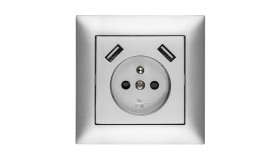 Sentia Gniazdo Pojedyncze Z/U 16A Z Usb 2X2,1A 5Vdc Z Przesłonami I Ramką...