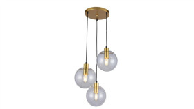 Lampa Wisząca Puerto Z Eleganckimi Szklanymi Kloszami Złota Nad Stolik...