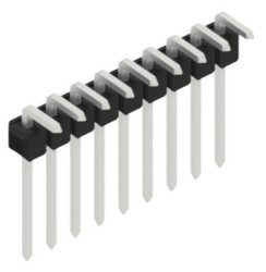 Pin header, 9 pole, pitch 2.54 mm, angled, black, SL181089Z