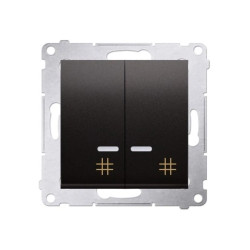 Simon 54 Łącznik krzyżowy podwójny z podświetleniem LED, szybkozłącza, antracyt DW7/2L.01/48