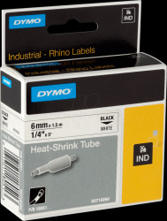 18051 DYMO IND heat-shrink tubing, 6 mm, black/white