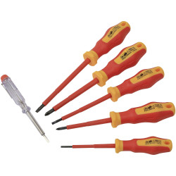 Brüder Mannesmann M11226 VDE 6pc Screwdriver Set Slip Protection Ergonomic