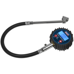 Sealey TST003 Digital Tyre Pressure Gauge with Twin Push-On Connector