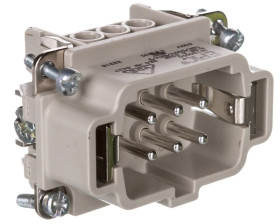 Wkład złącza 6P+PE męski 16A 500V EPIC H-BE 6 SS 10190000