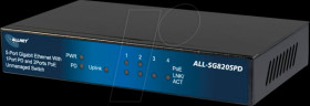ALL-SG8205PD Switch, 5-Port, Gigabit Ethernet, PoE