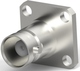 BNC flange socket 50 Ω, solder connection, straight, 1-1337446-0