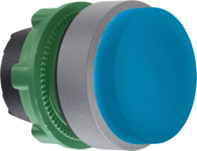 Pushbutton, unlabeled, unlit, groping, waistband round, blue, front ring light gray, mounting Ø 22 mm, ZB5AL6C0