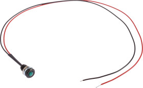 Lampka kontrolna do montażu panelowego 3.6V, zielona 6.4mm LED Czarny Wyprowadzenia Oxley