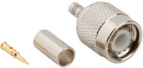 TNC plug 50 Ω, RG-58, RG-141, LMR-195, Belden 7806A, Belden 9311, crimp connection, straight, 031-2367-RFX