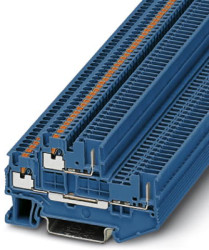 Double level terminal, push-in connection, 0.14-1.5 mm², 4 pole, 16 A, 6 kV, blue, 3212442