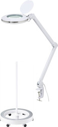 TOOLCRAFT 2391156+2389201 Lampa powiększająca LED 60 SMD LED 3D 1,75X w zestawie z okrągłym statywem na rolce Współczynn