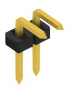 Pin header, 2 pole, pitch 2 mm, angled, black, 10062669