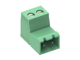 PLUG, MALE, HORIZ, 5.08MM 2C-GREEN