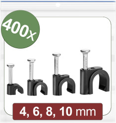 Haczyki z tworzywa sztucznego Quadrios 24CA436 24CA436, 2 do 10 mm, 400 szt.