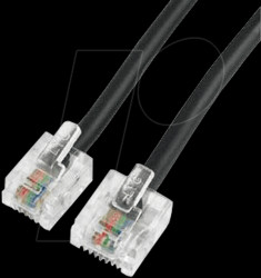 6p4c plug to 8p4c plug, 3 m, black